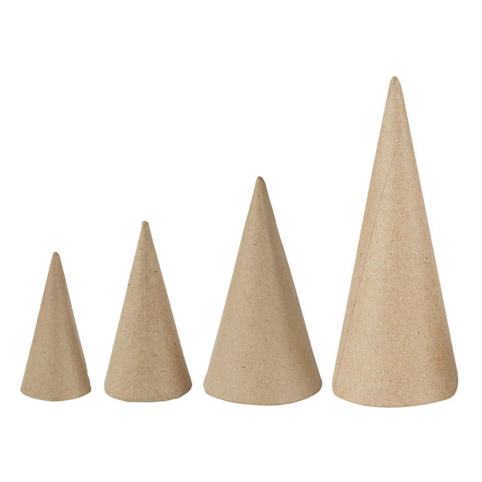 265490 Papier-maché Kegels 8-10-14-20 cm