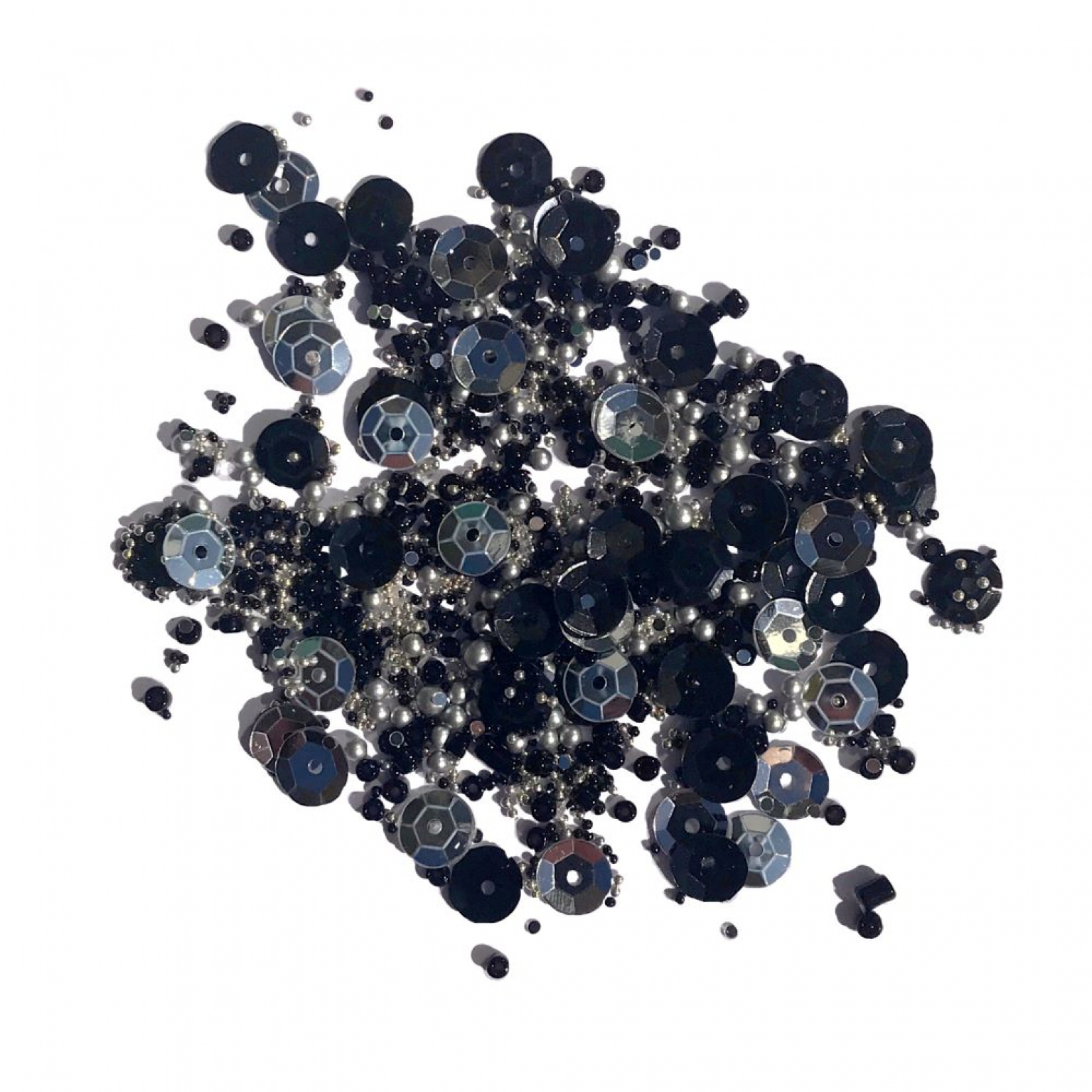 52228.05 Paillettenmix - Zwart Zilver