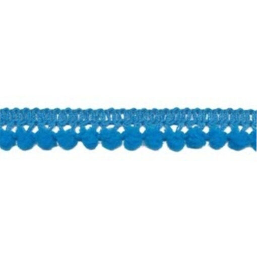 902344265 Mini Bolletjesband Pompom - Turquoise Blauw