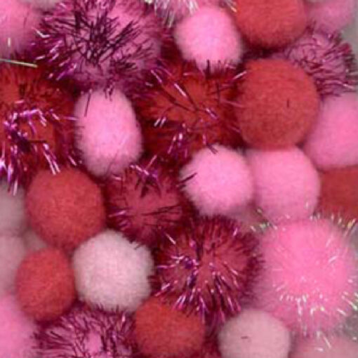12233-3304 Pompons 2-2.5-3.5 cm - 50 Stuks - Roze Pink