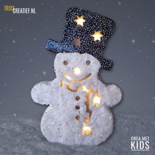 Crea met Kids - 54906 Sneeuwpop met Verlichting - Sticky Clay met Kunstsneeuw