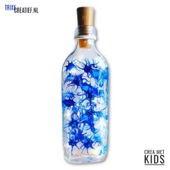Crea Met Kids - Collall Koud Emaille - Blauw op glazen fles
