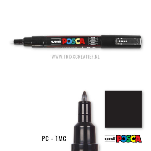 PC1MC24 - Posca PC-1MC Zwart - Marker 0.7-1mm