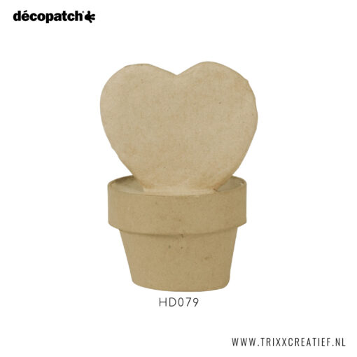 HD079 Hart Plantje - Décopatch Papier-maché - Trixx Creatief