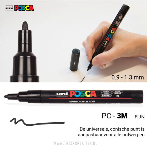 Uni Posca Verfmarker 3M - 0.9-1.3mm - Trixx Creatief