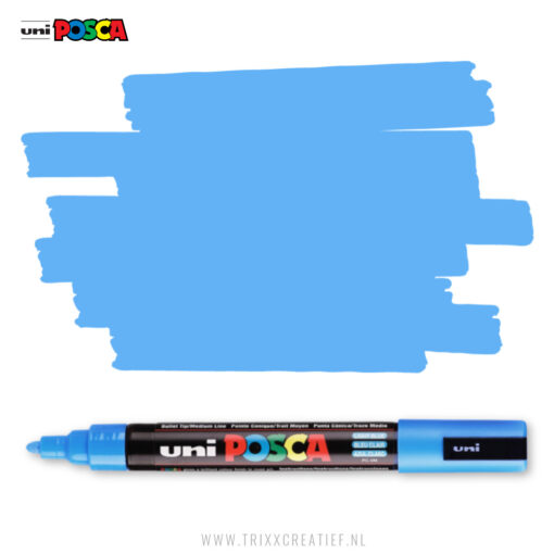 Uni Posca Verfmarker 5M - Licht Blauw 1.5-2.8mm - Trixx Creatief