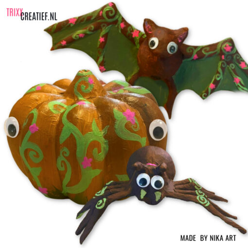 Nika Art - 26731 - AP150 - AP136 Pompoen Vleermuis en Spin - Halloween - Trixx Creatief