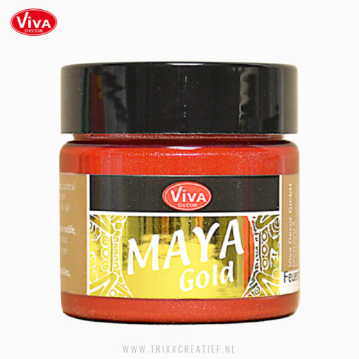 123240134 - Vuurrood - Viva Decor Metallicverf Maya Gold - Trixx Creatief