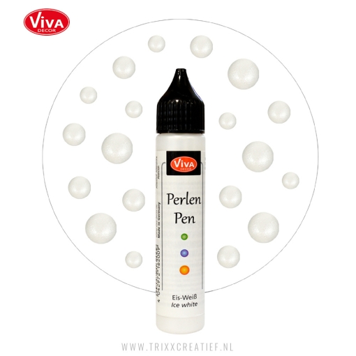 3D Parel Stip Pen - PerlenPen 116210101 Ice White IJs Wit - Trixx Creatief
