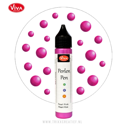 3D Parel Stip Pen - PerlenPen 116240901 Pearl Pink Metallic Fuchsia Roze - Trixx Creatief