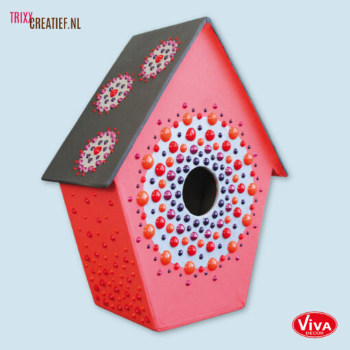 Trixx Creatief - Viva Decor - 3D Parel Stip Pennen - Vogelhuisje met Stip Sjabloon