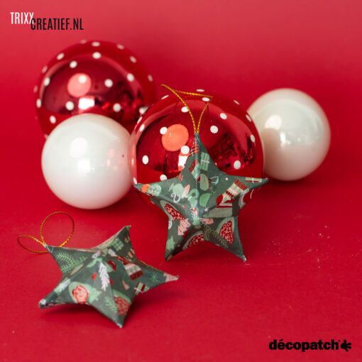 Trixx Creatief - NO009 Décopatch Kerst Sterren met TD897 Folie Kerstpapier