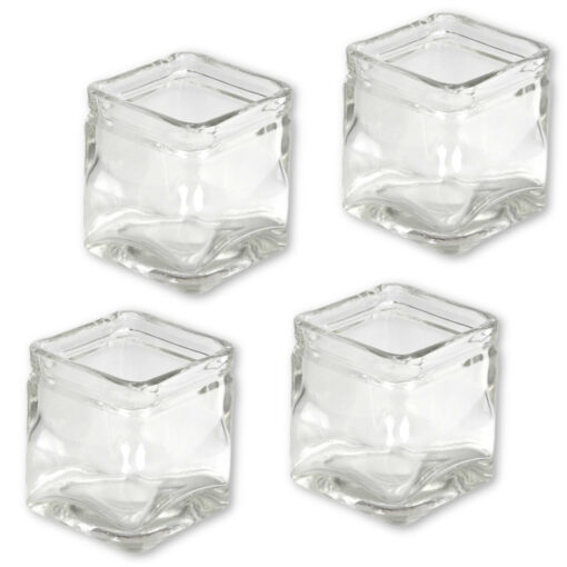 55812 4 Vierkant Glaasje - 5,5x5,5 cm - Glas